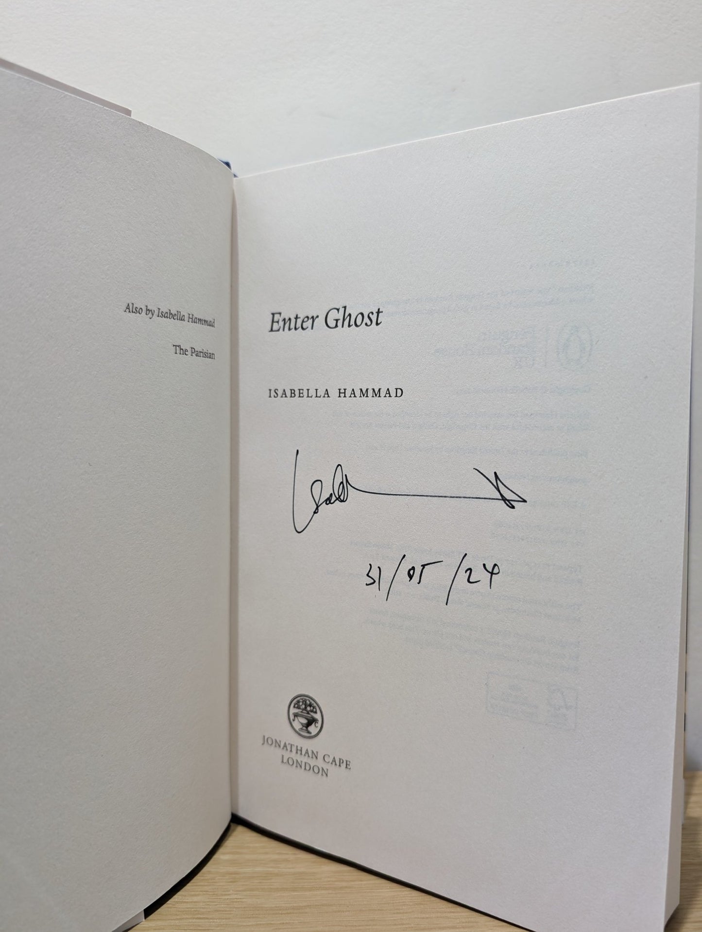 Enter Ghost by Isabella Hammad (Signed Dated First Edition) - Fialta Books