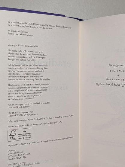 Eradication by Jonathan Miles (First Edition) - Fialta Books