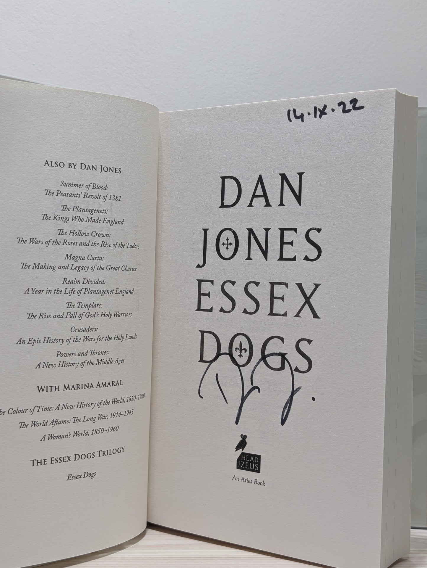 Essex Dogs; Wolves of Winter; Lion Hearts by Dan Jones (Signed First Edition Set) - Fialta Books