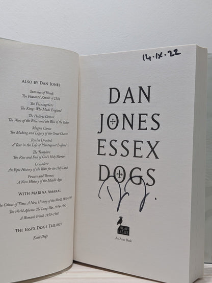 Essex Dogs; Wolves of Winter; Lion Hearts by Dan Jones (Signed First Edition Set) - Fialta Books