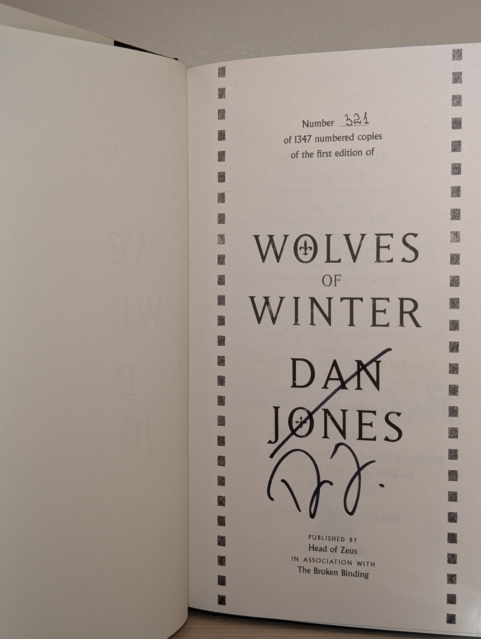 Essex Dogs; Wolves of Winter; Lion Hearts by Dan Jones (Signed Set with sprayed edges) - Fialta Books