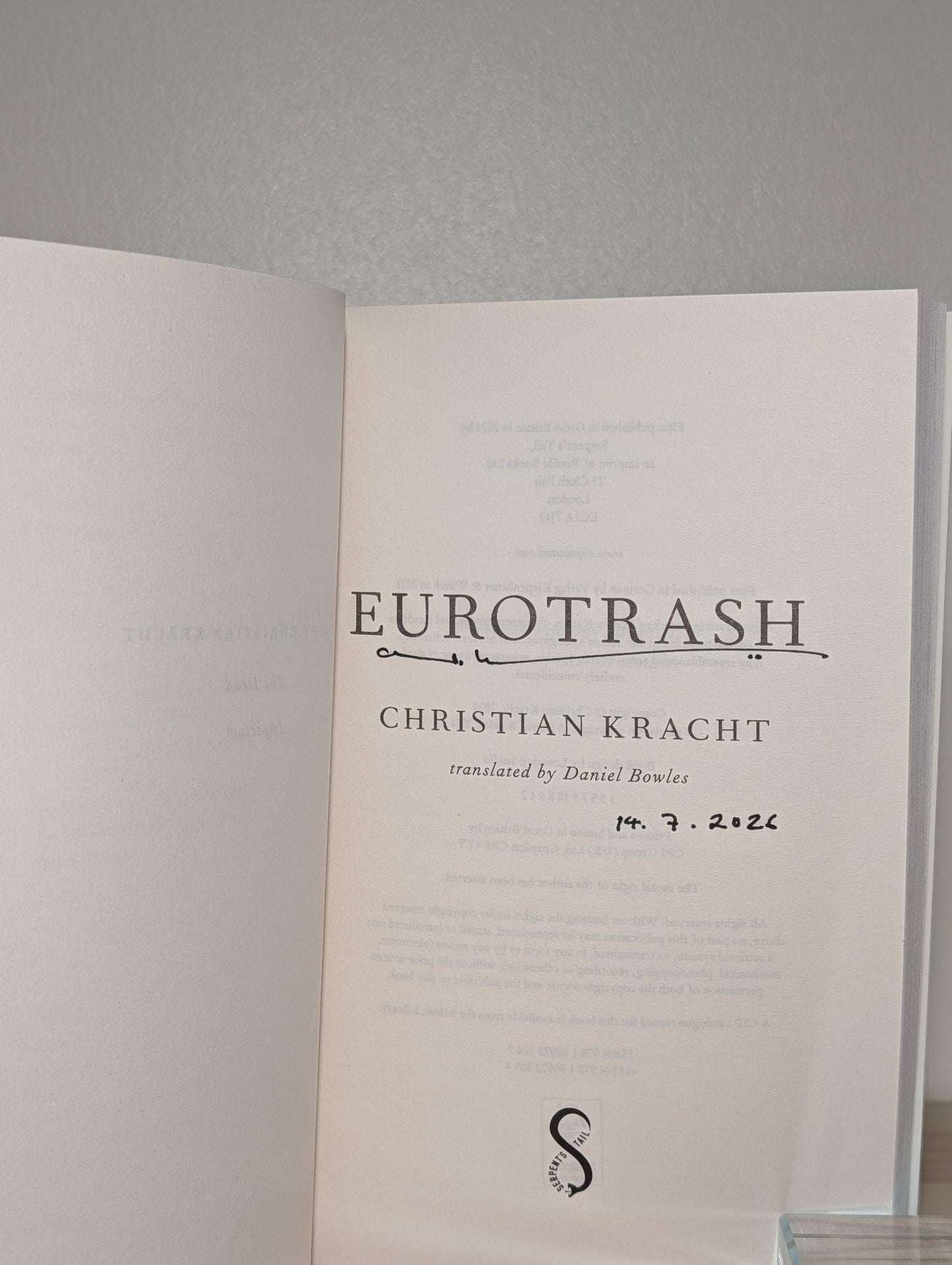 Eurotrash by Christian Kracht (Signed First Edition) - Fialta Books