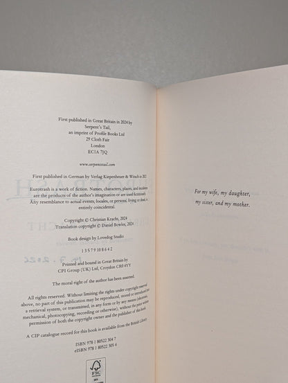 Eurotrash by Christian Kracht (Signed First Edition) - Fialta Books