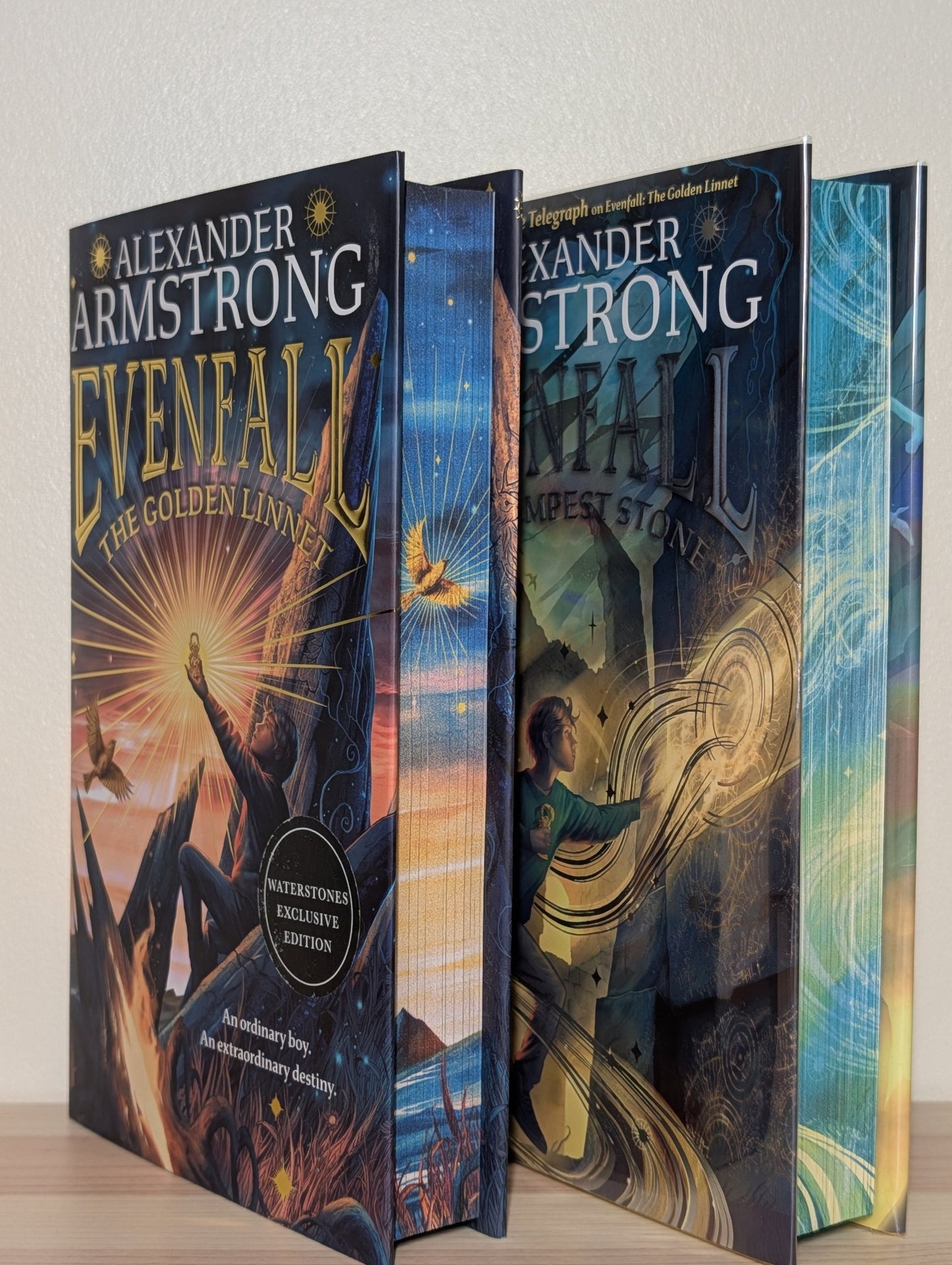 Evenfall: The Golden Linnet; Tempest Stone by Alexander Armstrong (Signed First Edition with sprayed edges) - Fialta Books
