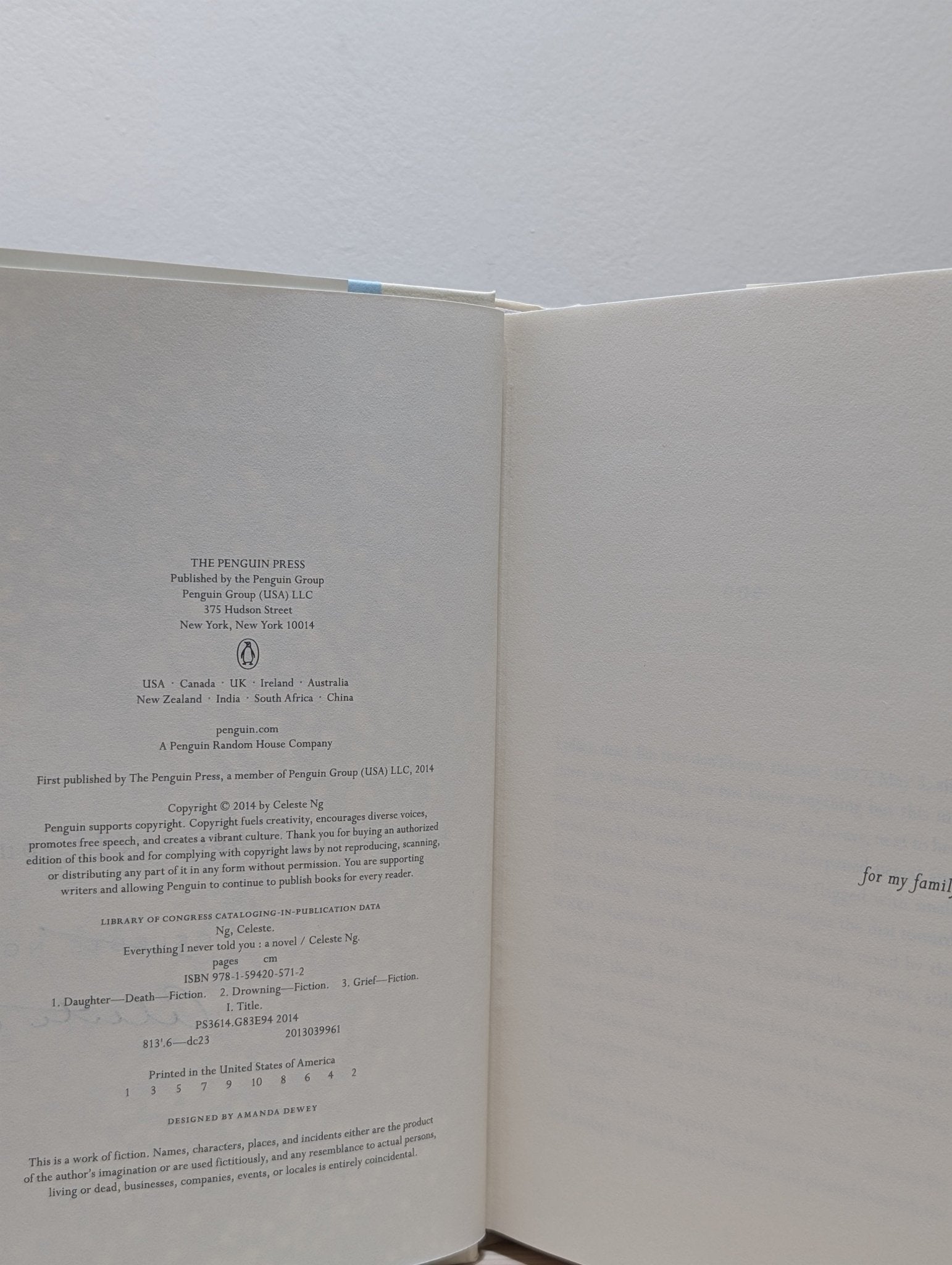 Everything I Never Told You: A Novel by Celeste Ng (Signed First Edition) - Fialta Books