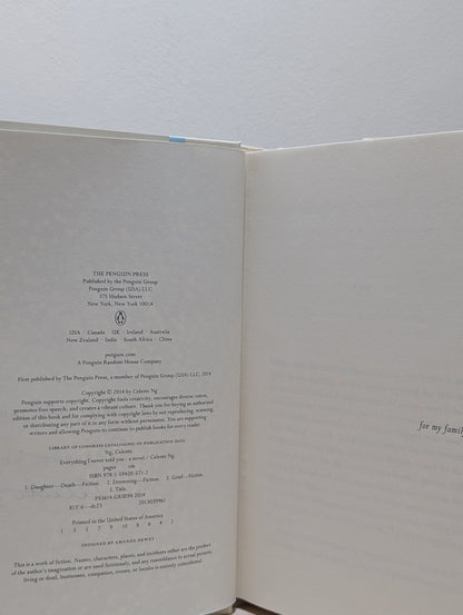 Everything I Never Told You: A Novel by Celeste Ng (Signed First Edition) - Fialta Books