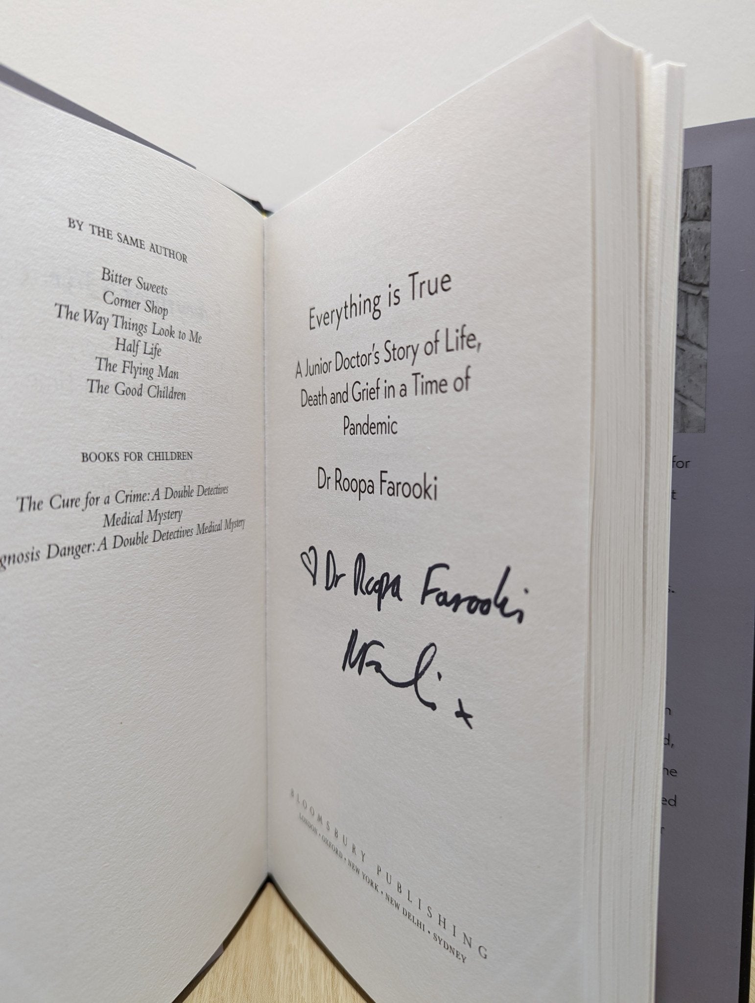 Everything is True by Dr Roopa Farooki (Signed First Edition) - Fialta Books