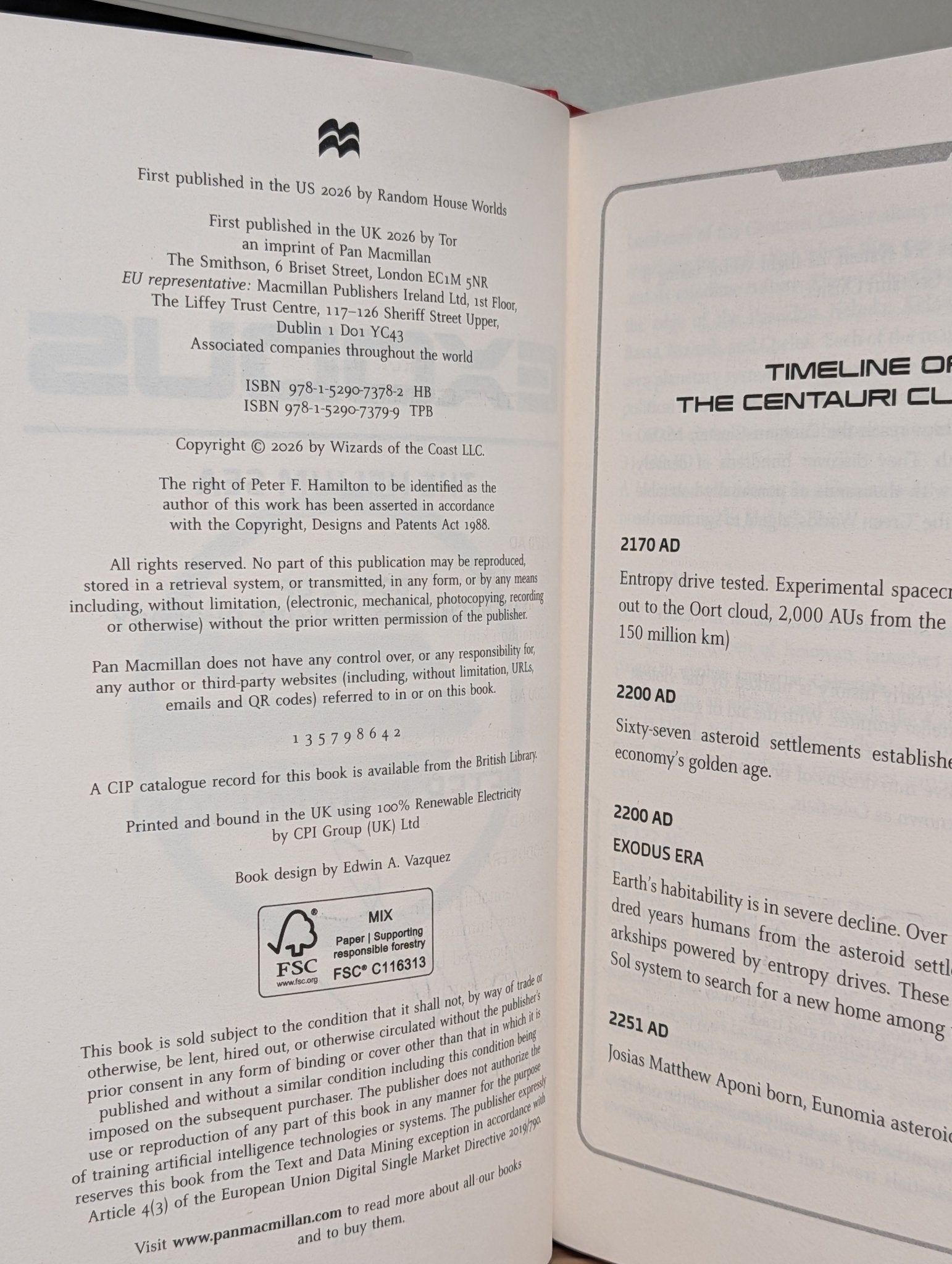 Exodus: Archimedes Engine Helium Sea by Peter F. Hamilton (Signed First Edition) - Fialta Books