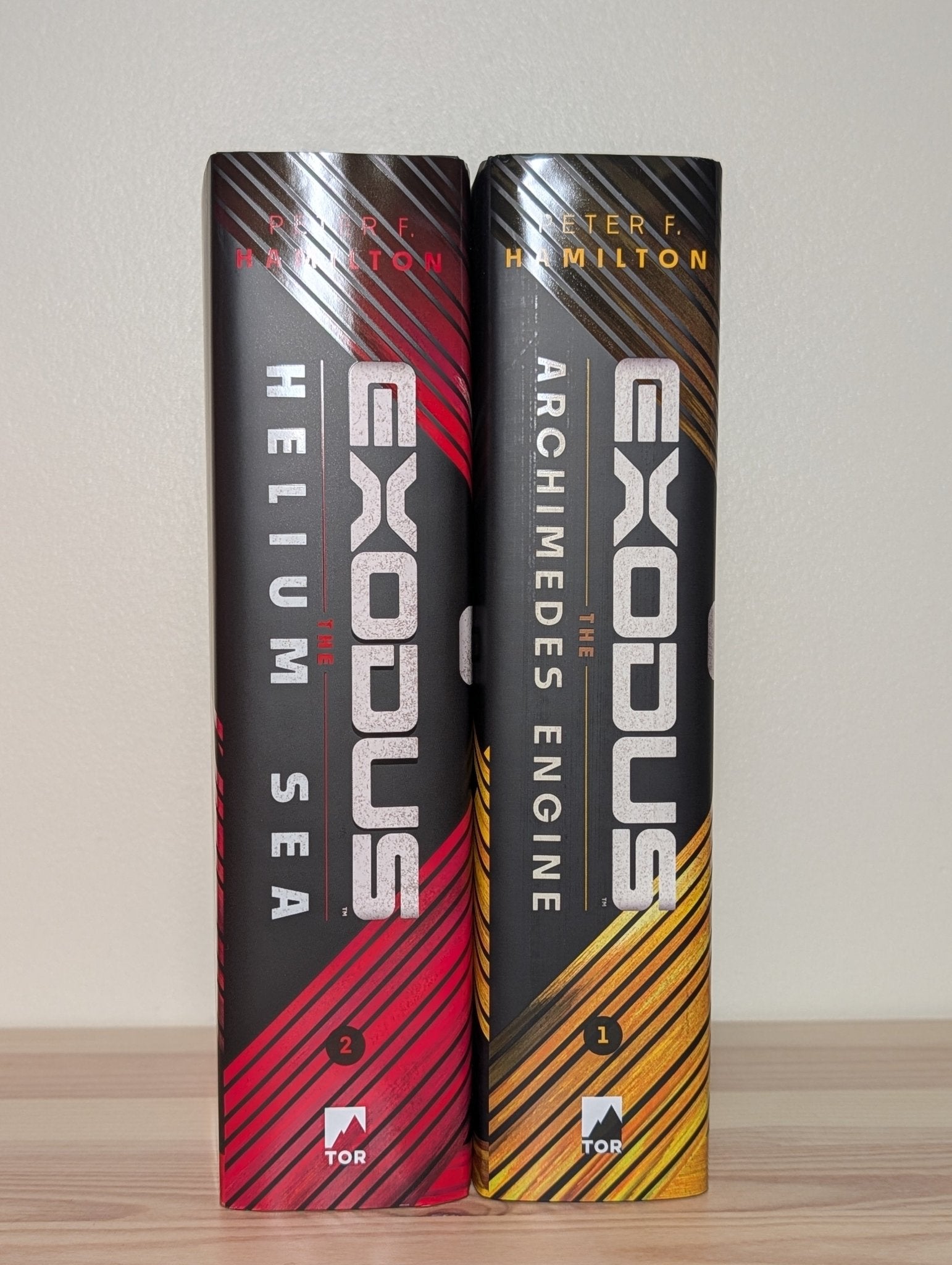 Exodus: Archimedes Engine; Helium Sea by Peter F. Hamilton (Signed Set with sprayed edges) - Fialta Books