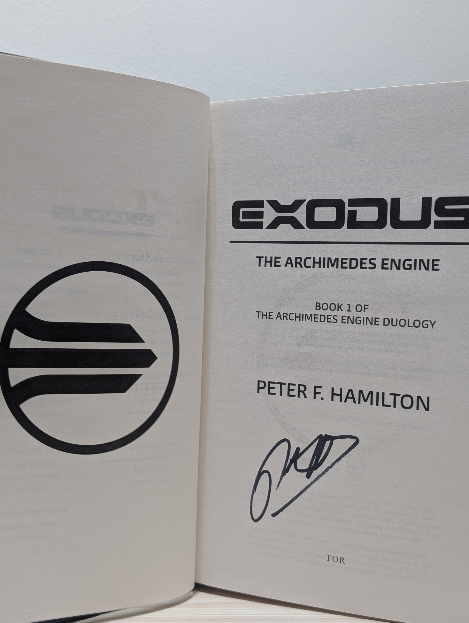 Exodus: The Archimedes Engine by Peter F. Hamilton (Signed First Edition) - Fialta Books