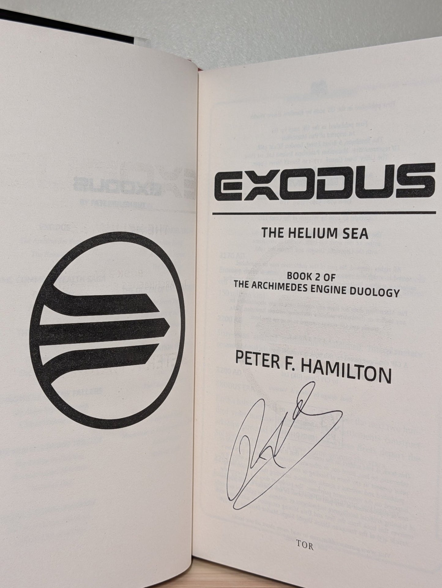 EXODUS: The Helium Sea by Peter F. Hamilton (Signed First Edition) - Fialta Books
