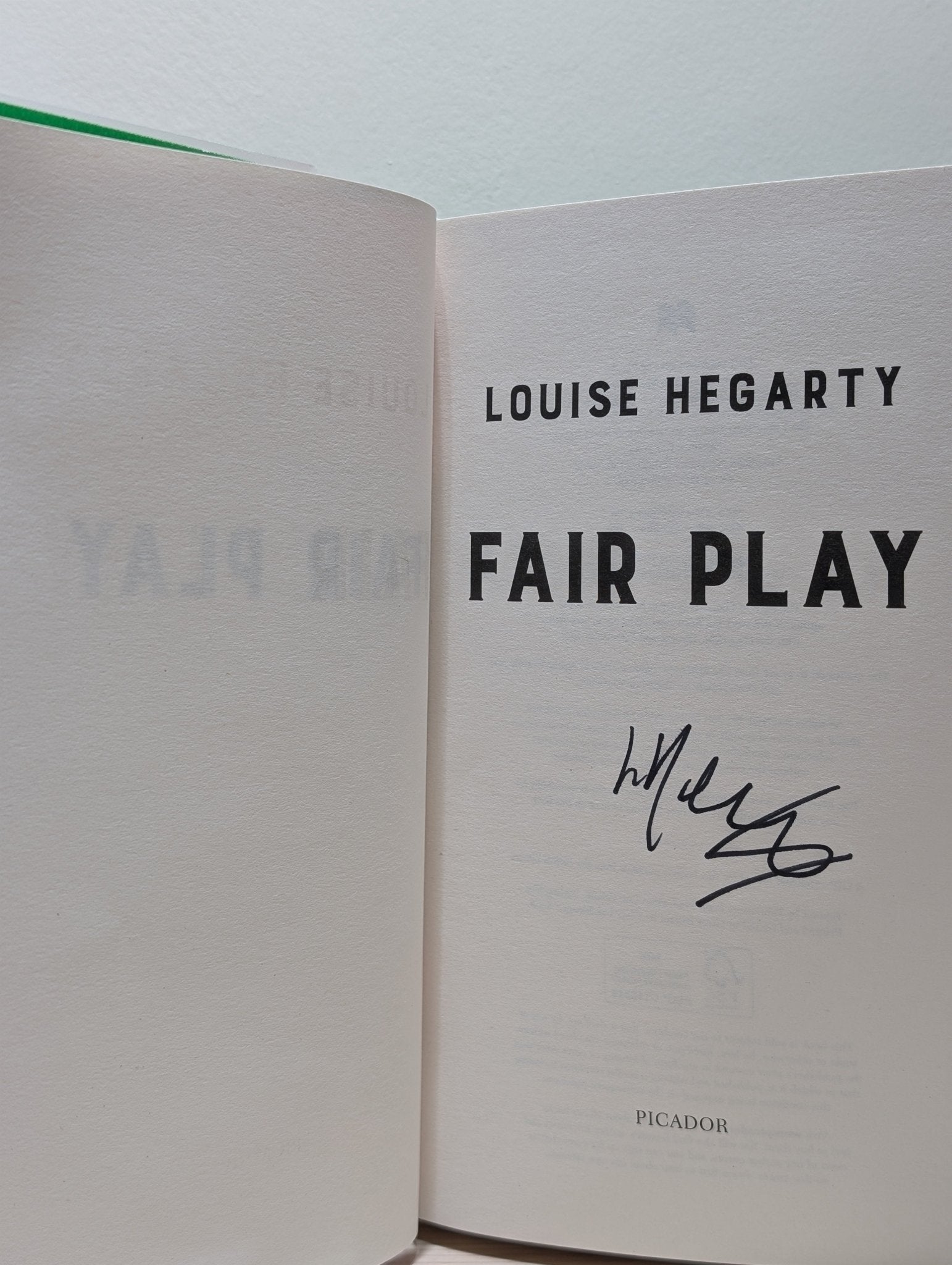 Fair Play by Louise Hegarty (Signed First Edition) - Fialta Books