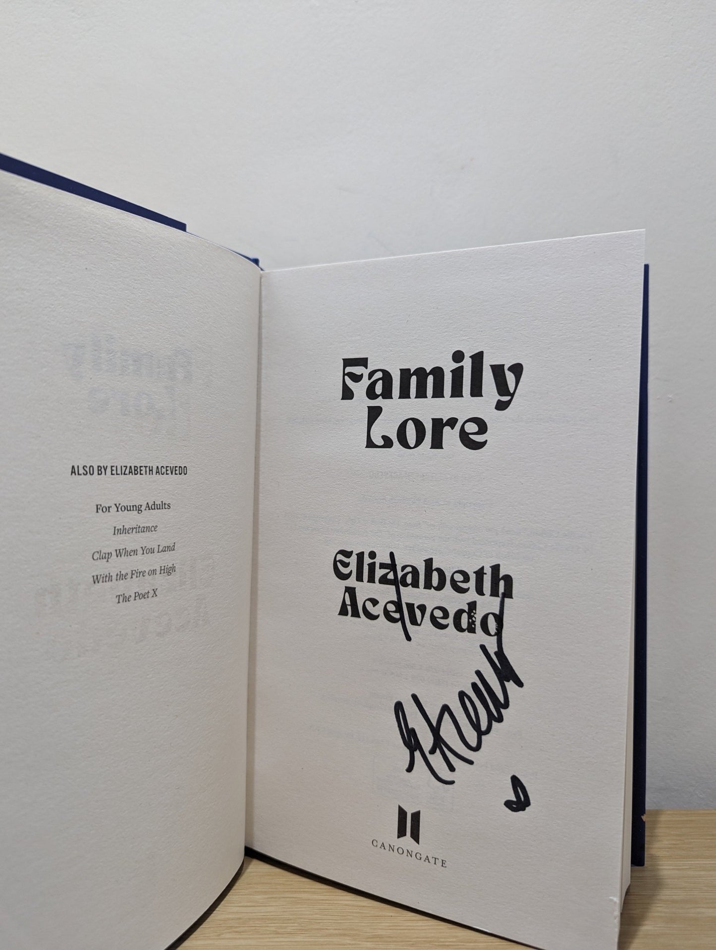 Family Lore by Elizabeth Acevedo (Signed First Edition) - Fialta Books