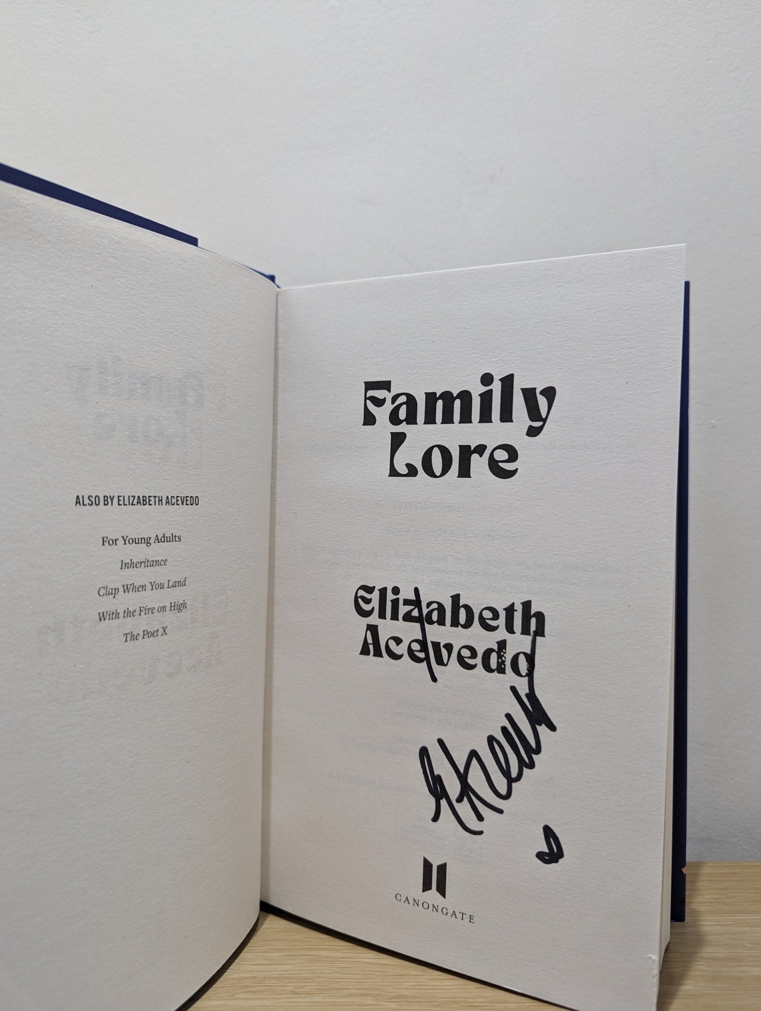 Family Lore by Elizabeth Acevedo (Signed First Edition) - Fialta Books