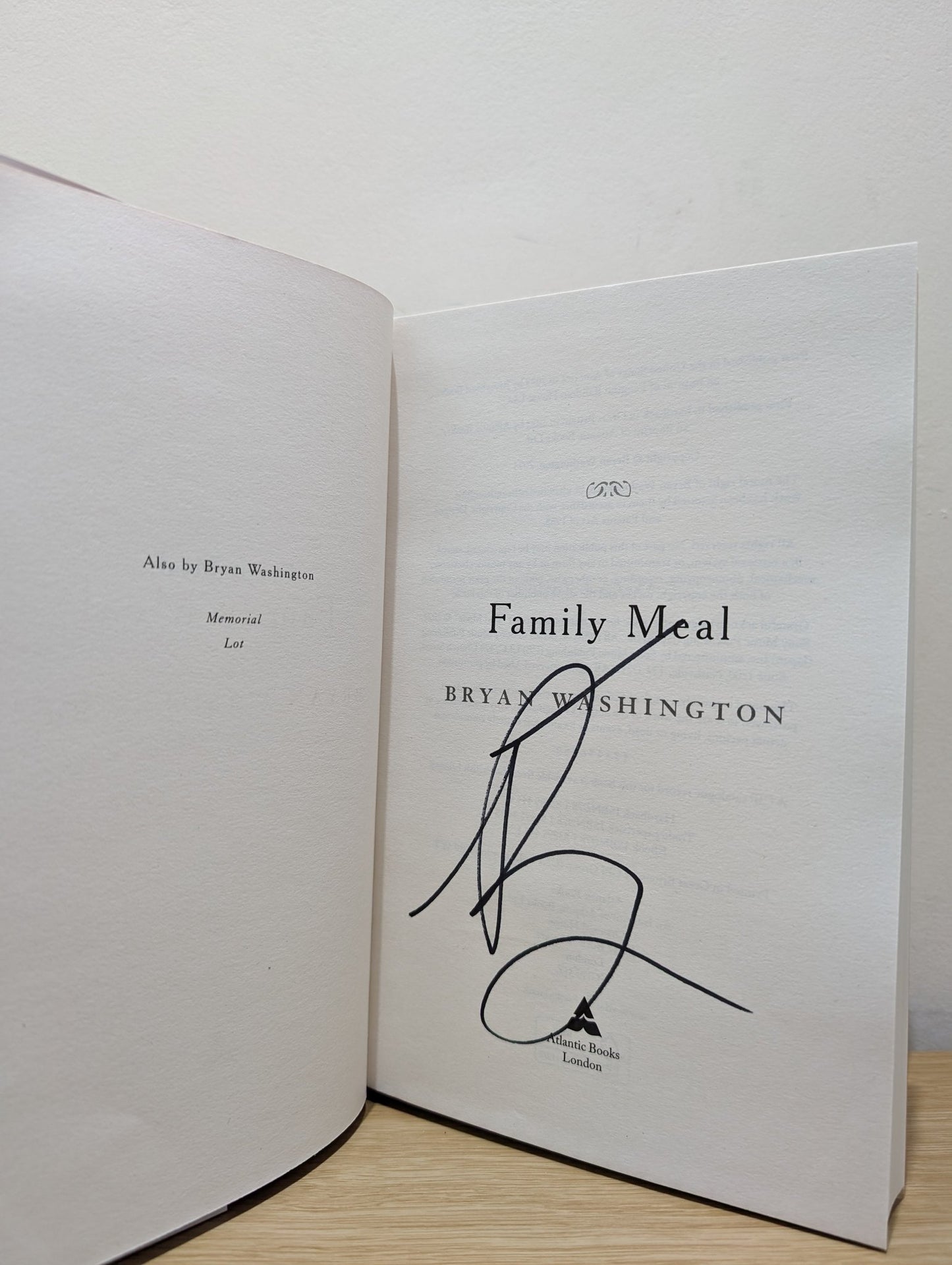 Family Meal by Bryan Washington (Signed First Edition) - Fialta Books