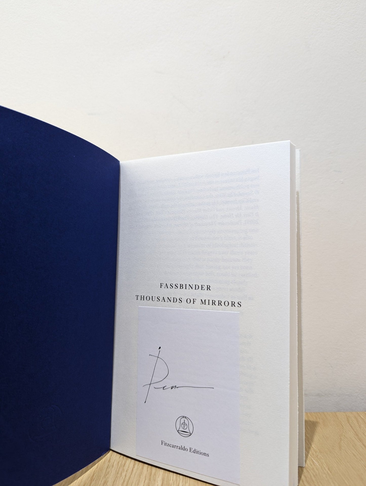 Fassbinder Thousands of Mirrors by Ian Penman (Signed First Edition) - Fialta Books