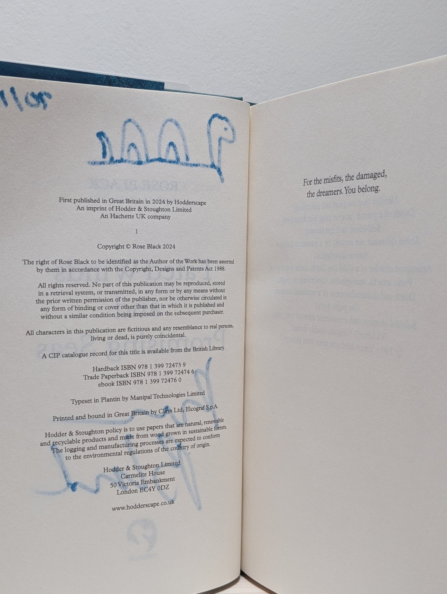 Fated Winds and Promising Seas by Rose Black (Signed Dated First Edition) - Fialta Books