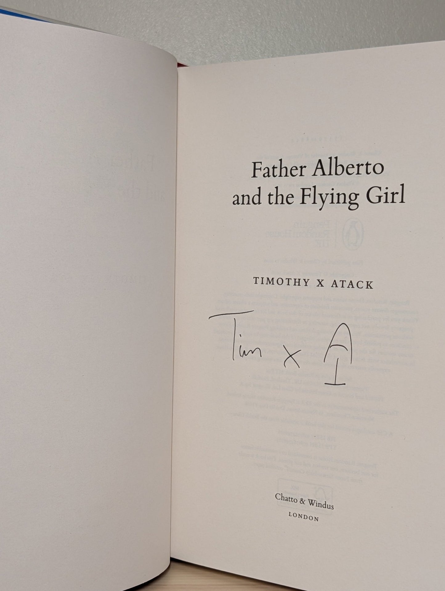 Father Alberto and the Flying Girl (Signed First Edition) by Timothy X Atack - Fialta Books