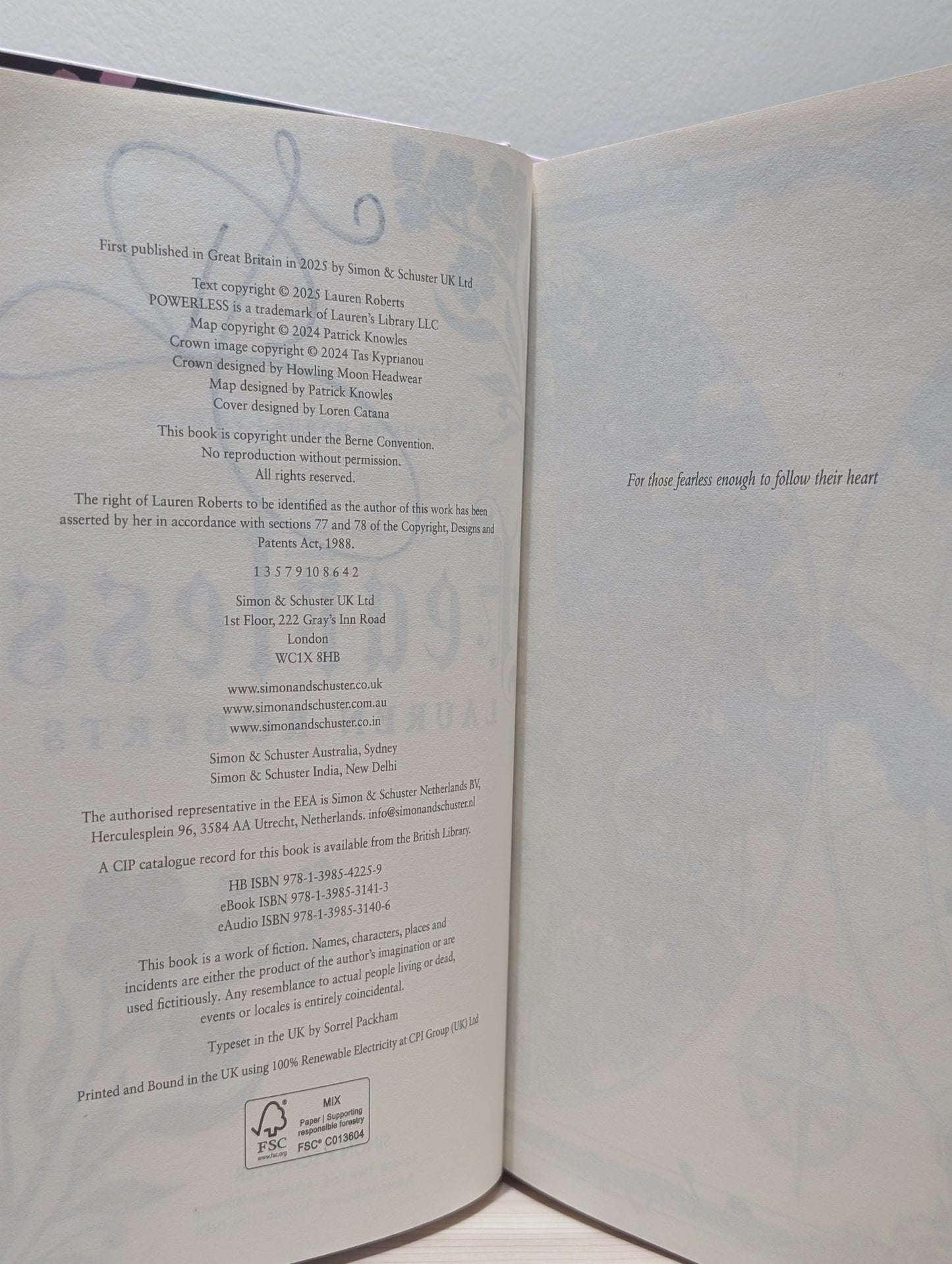 Fearless by Lauren Roberts (Signed First Edition with sprayed edges) - Fialta Books