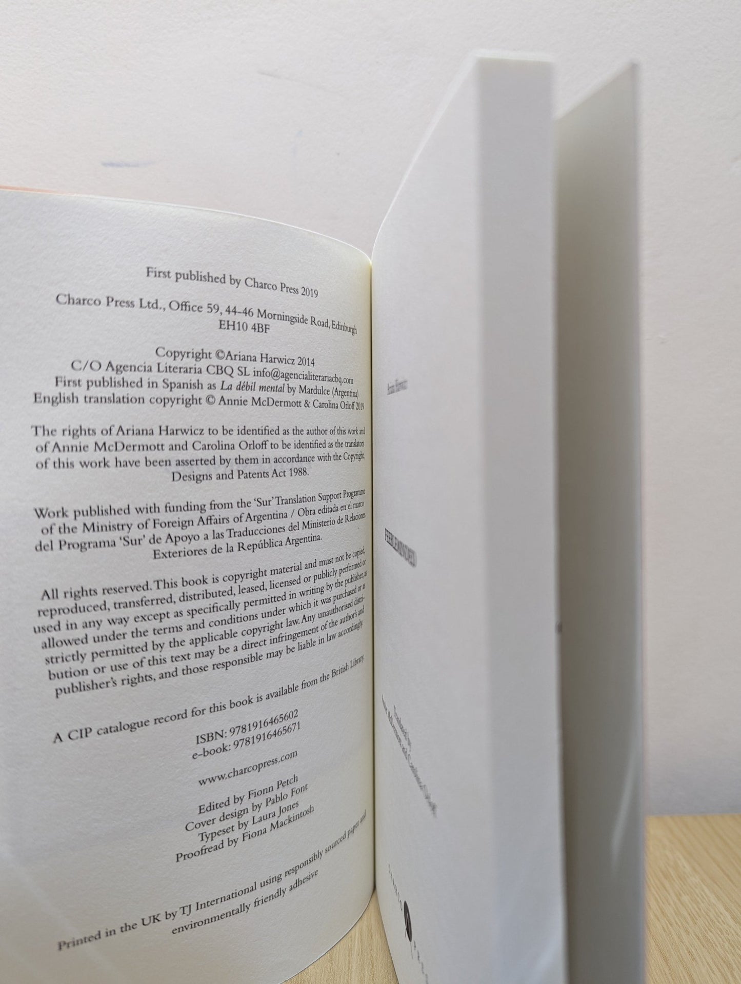 Feebleminded by Ariana Harwicz (Signed First Edition) - Fialta Books