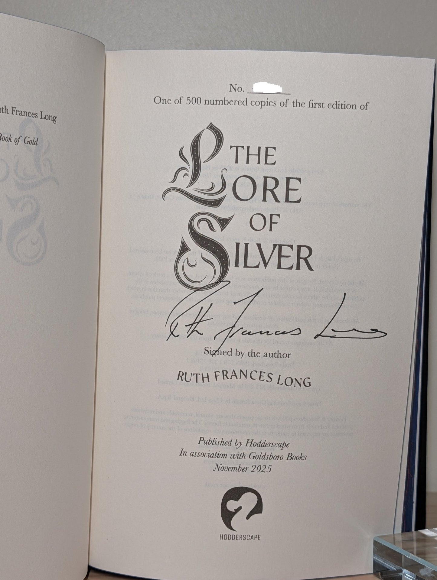 Feral Gods 1 - 2: Book of Gold; Lore of Silver by Ruth Frances Long (Signed Set with sprayed edges) - Fialta Books