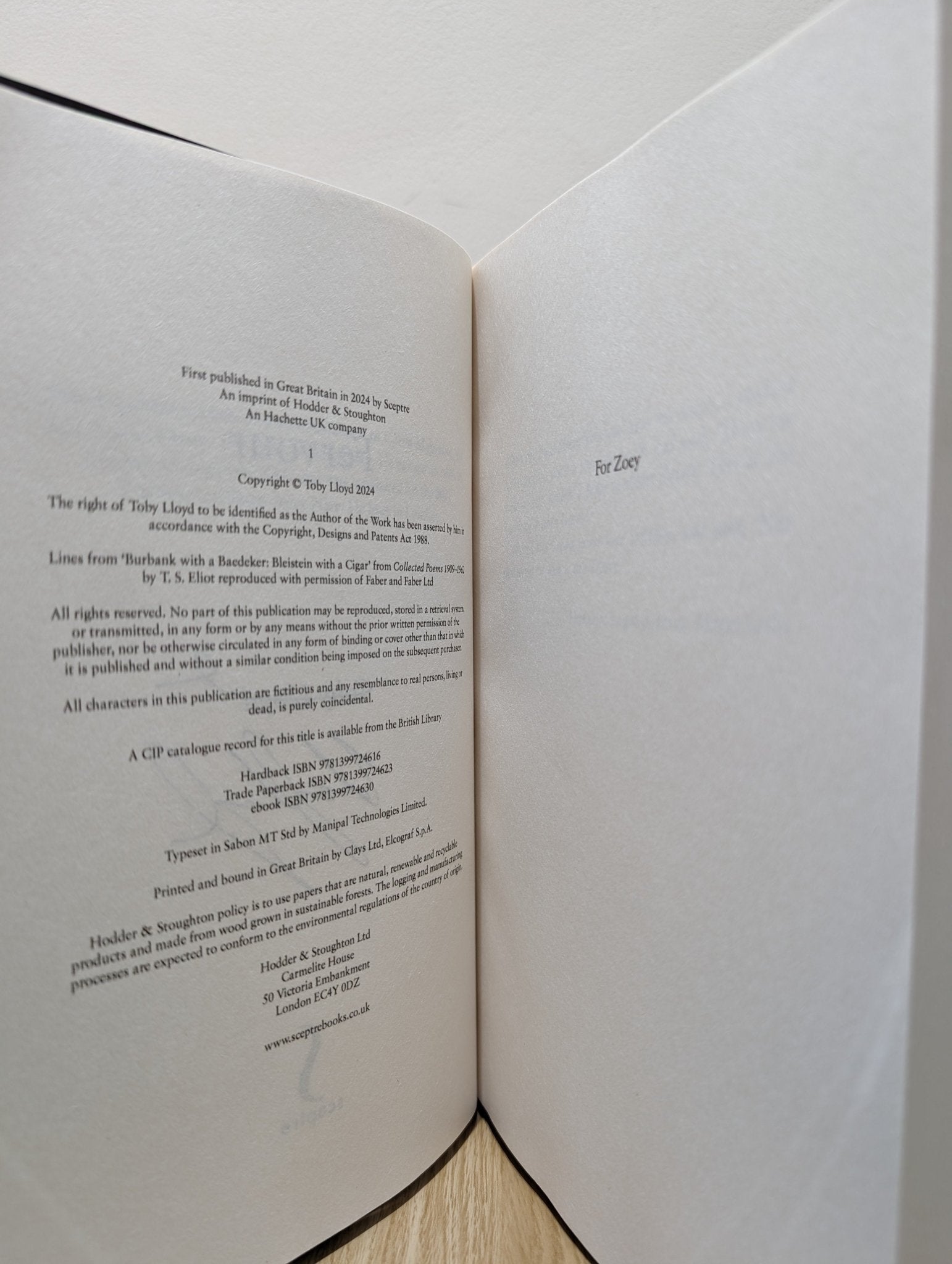 Fervour by Toby Lloyd (Signed First Edition) - Fialta Books