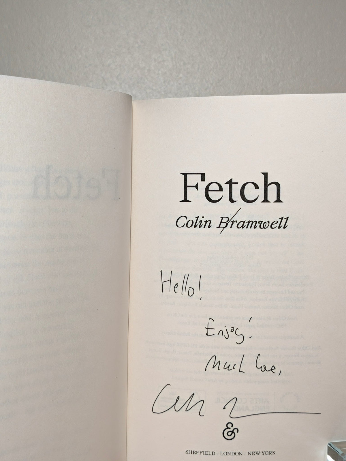Fetch by Colin Bramwell (Signed First Edition) - Fialta Books