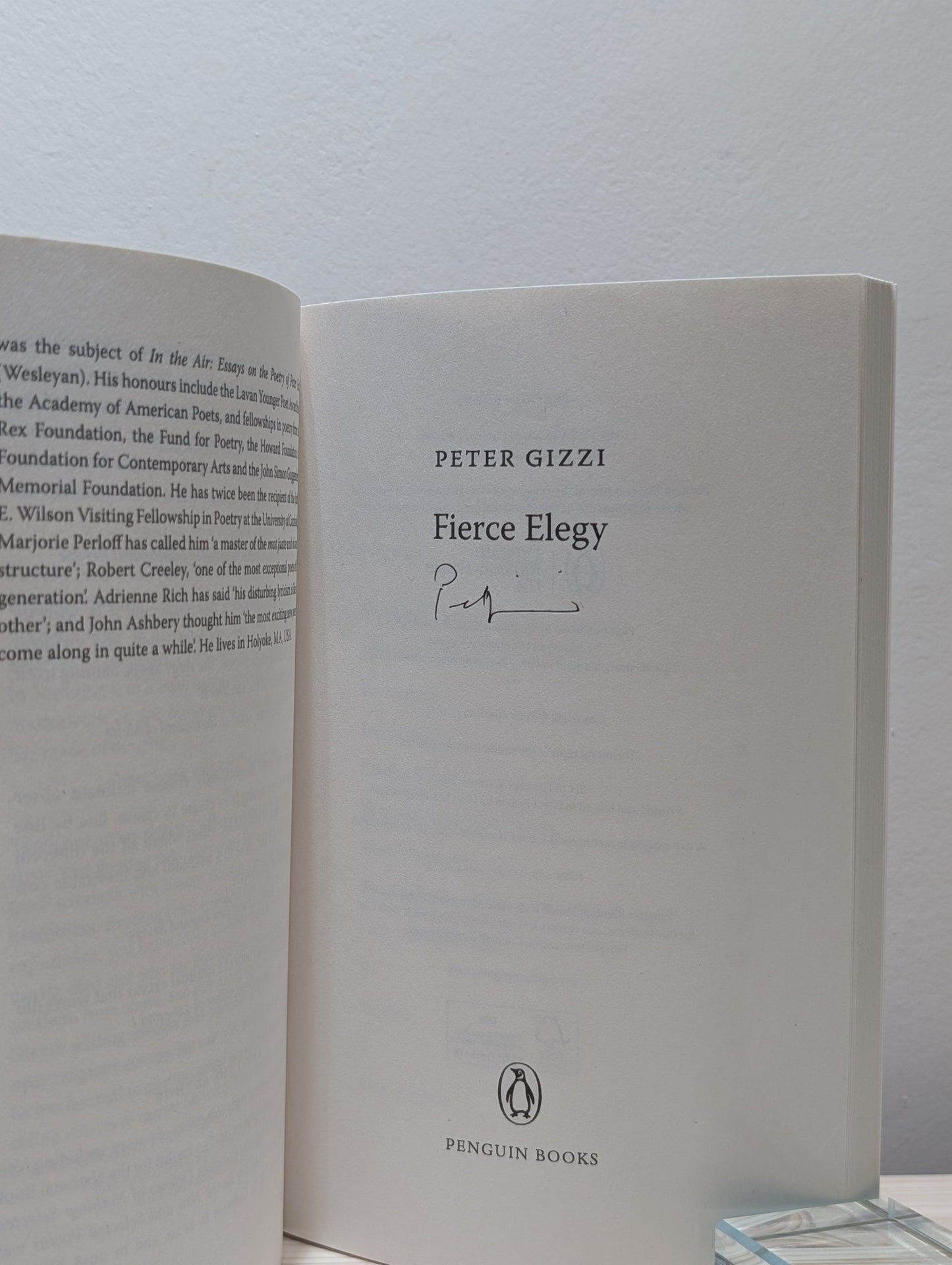 Fierce Elegy by Peter Gizzi (Signed) - Fialta Books