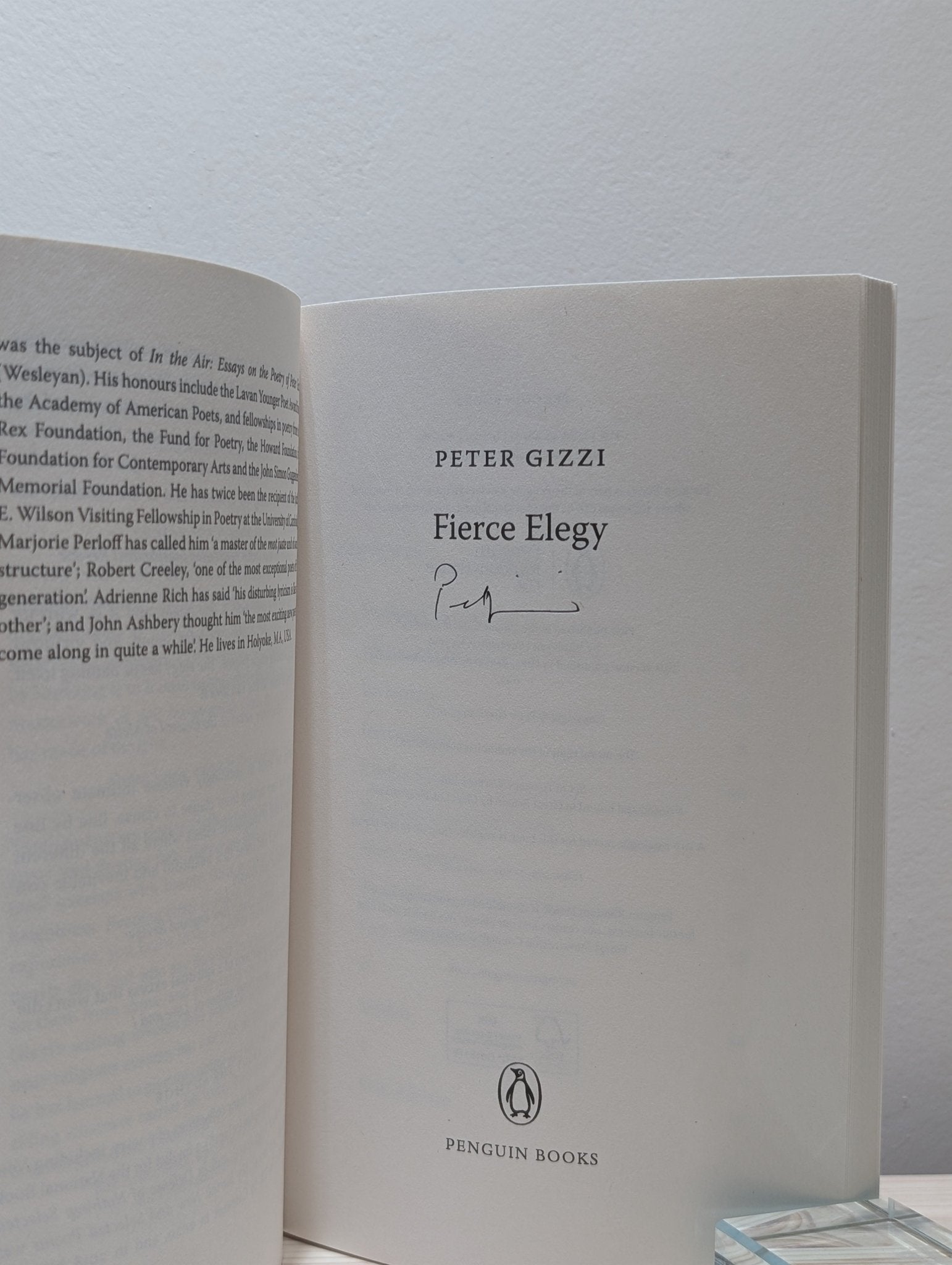Fierce Elegy by Peter Gizzi (Signed) - Fialta Books