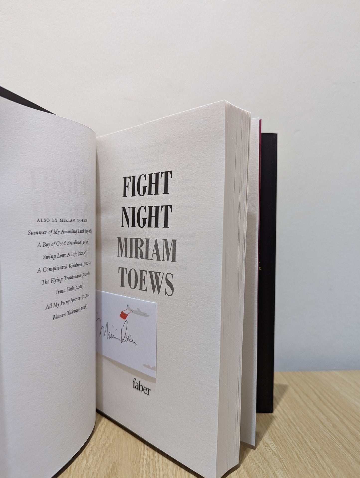 Fight Night by Miriam Toews (Signed First Edition) - Fialta Books
