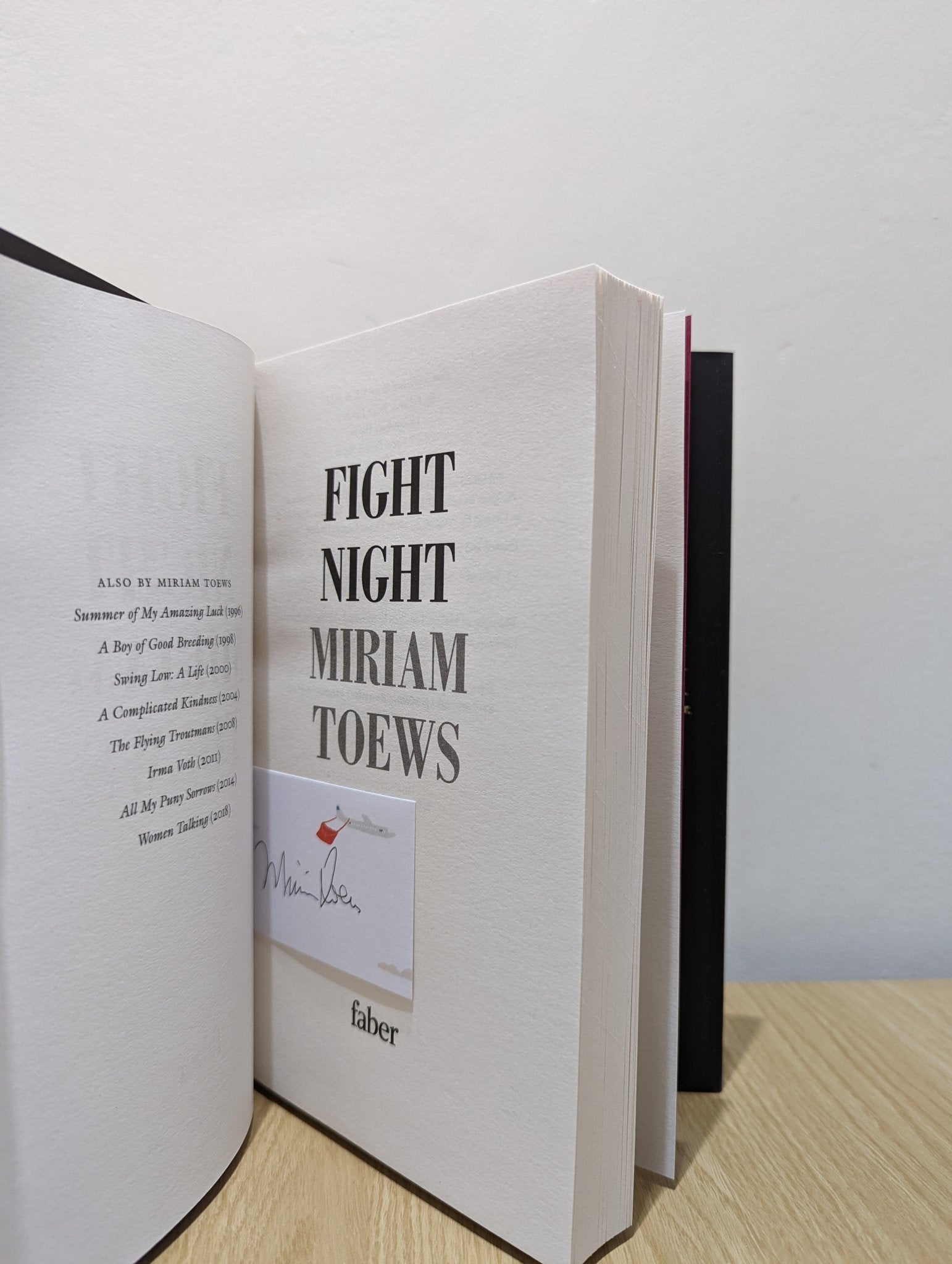 Fight Night by Miriam Toews (Signed First Edition) - Fialta Books