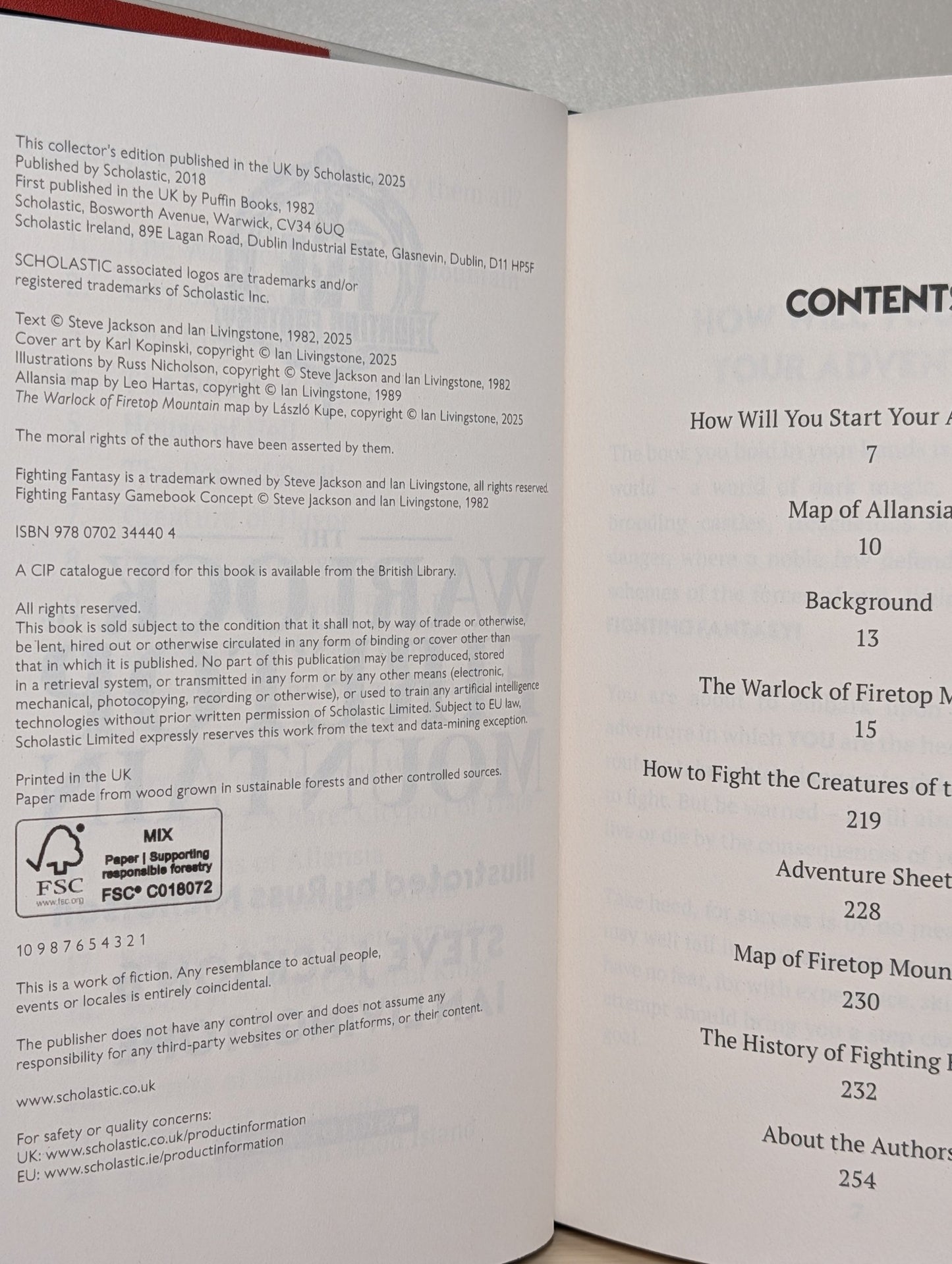 Fighting Fantasy: The Warlock of Firetop Mountain by Steve Jackson Ian Livingstone (Signed Dated Collector's Edition) - Fialta Books