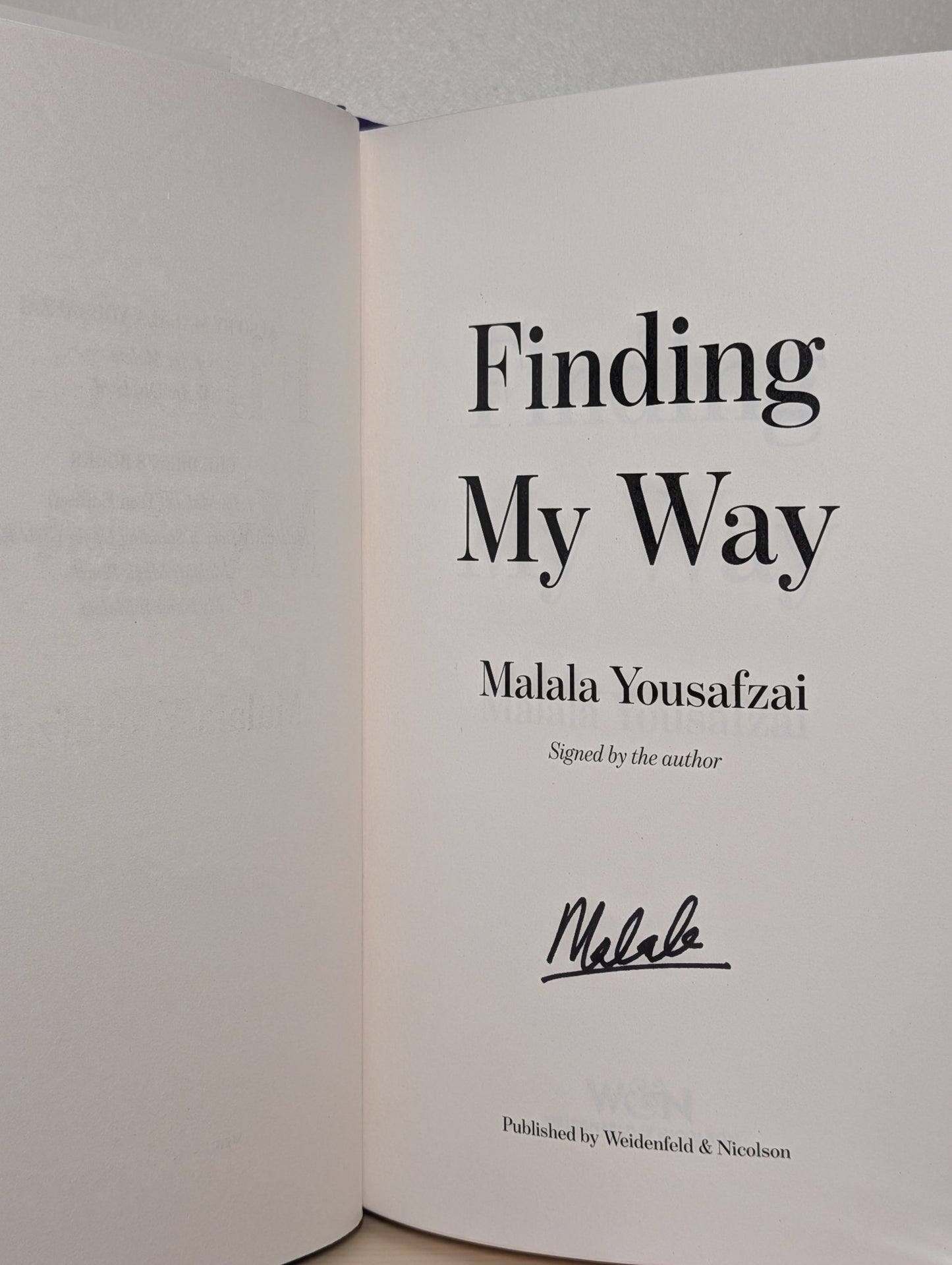 Finding My Way by Malala Yousafzai (Signed First Edition) - Fialta Books