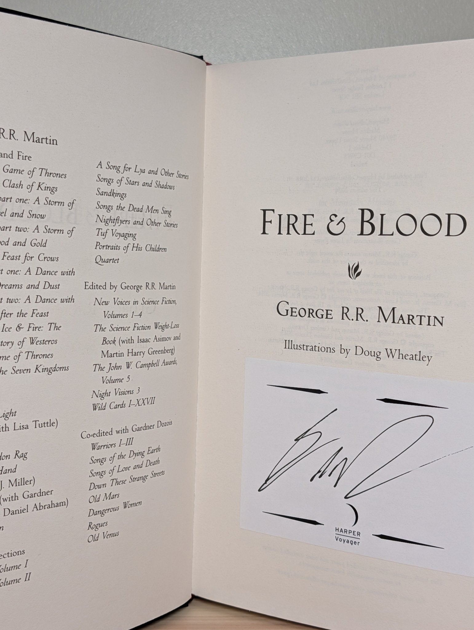 Fire and Blood by George R.R. Martin (Signed Collector's Edition) - Fialta Books