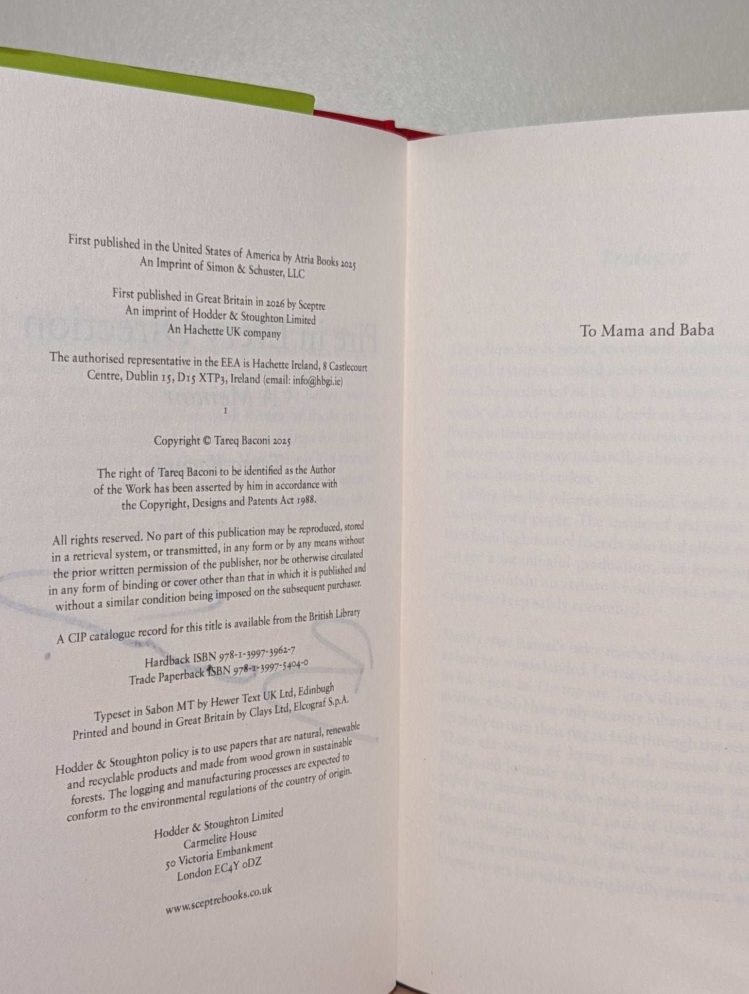 Fire in Every Direction: A Memoir by Tareq Baconi (Signed First Edition) - Fialta Books