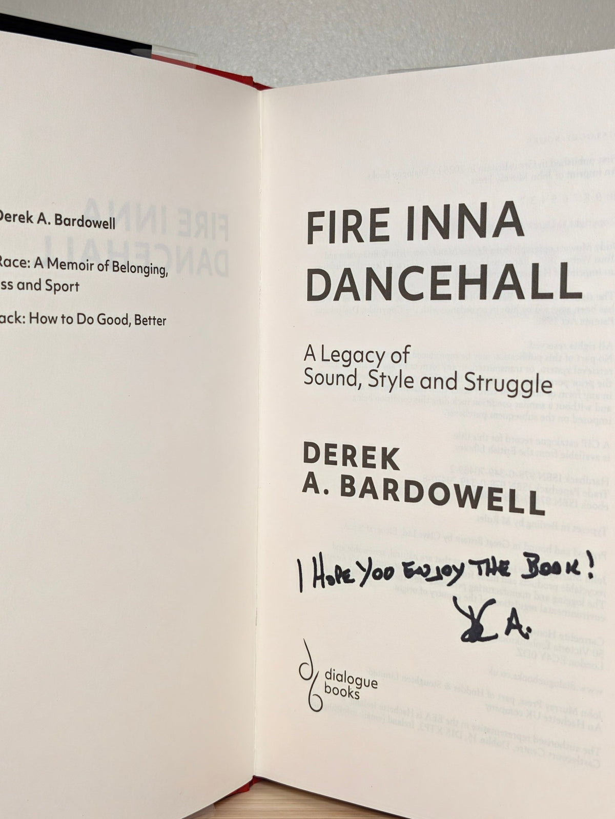 Fire Inna Dancehall by Derek A. Bardowell (Signed First Edition) - Fialta Books