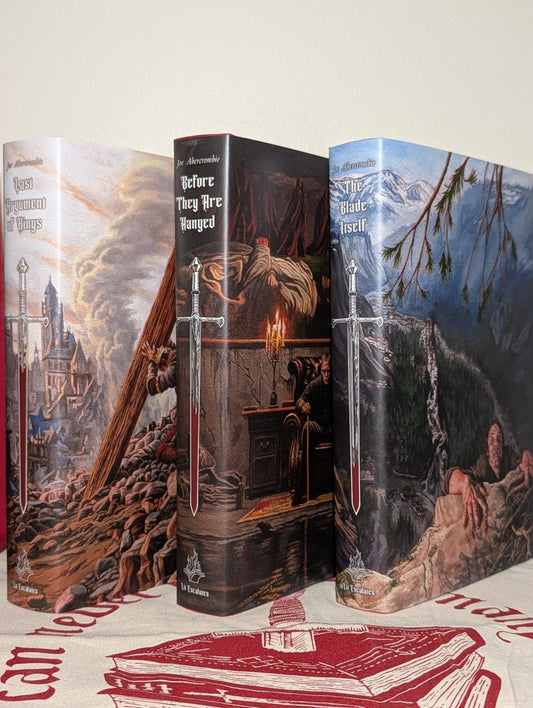 First Law: Blade Itself; Before They Are Hanged; Last Argument of Kings by Joe Abercrombie (Signed Deluxe Edition with sprayed edges) - Fialta Books