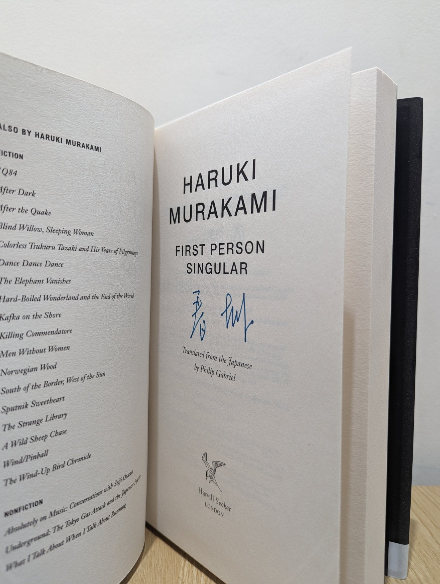 First Person Singular: Stories by Haruki Murakami (Signed First Edition) - Fialta Books