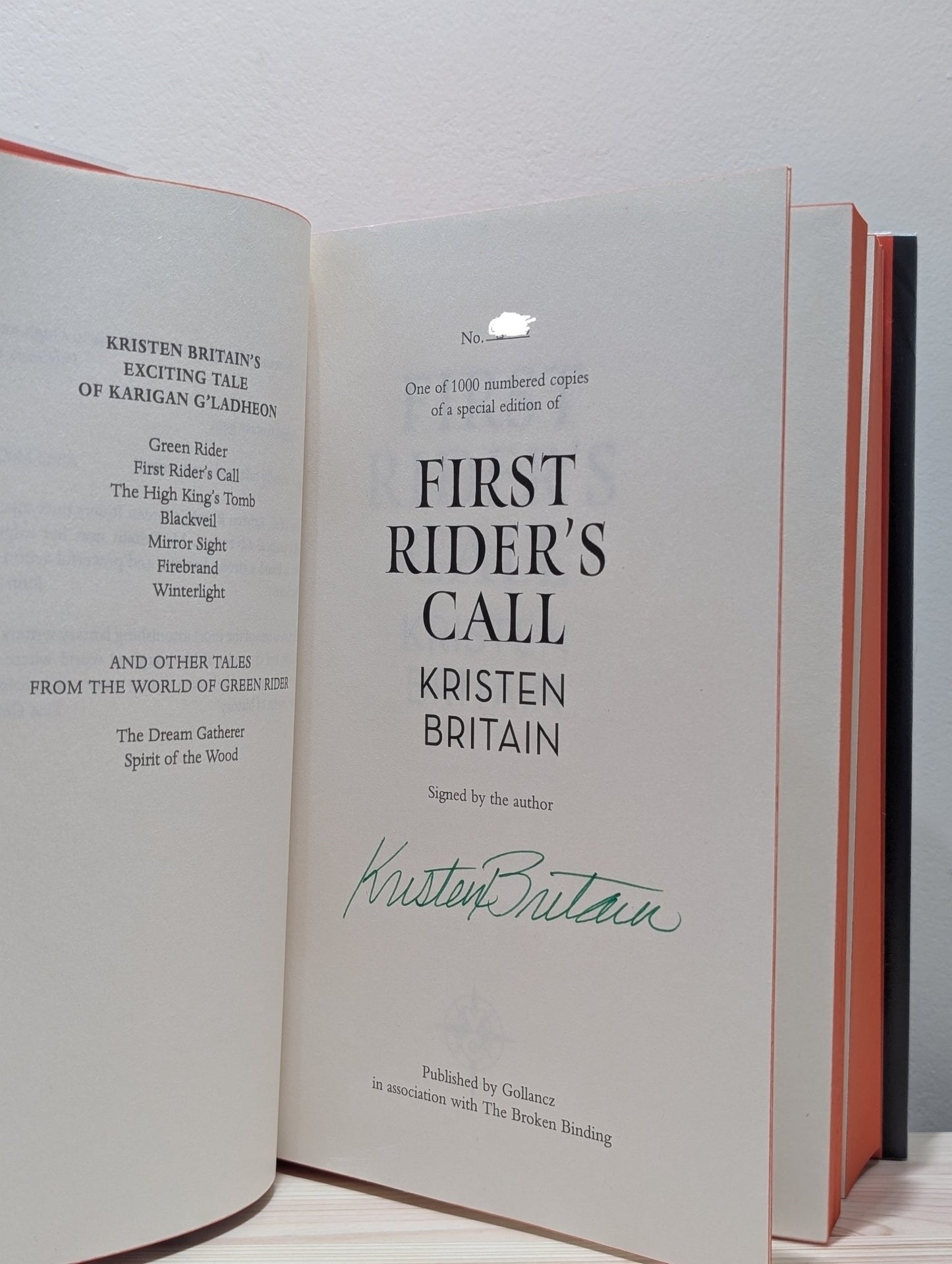 First Rider's Call by Kristen Britain (Signed Special Edition with sprayed edges) - Fialta Books