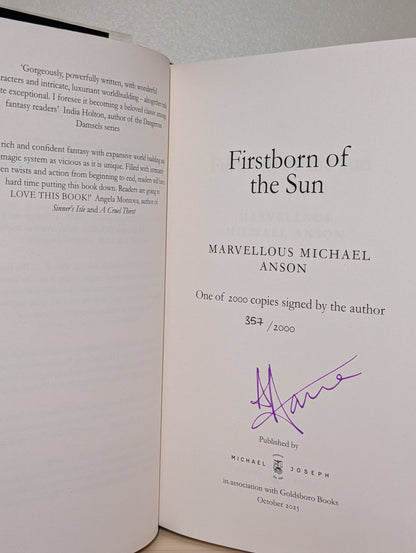 Firstborn of the Sun by Marvellous Michael Anson (Signed Numbered with sprayed edges) - Fialta Books