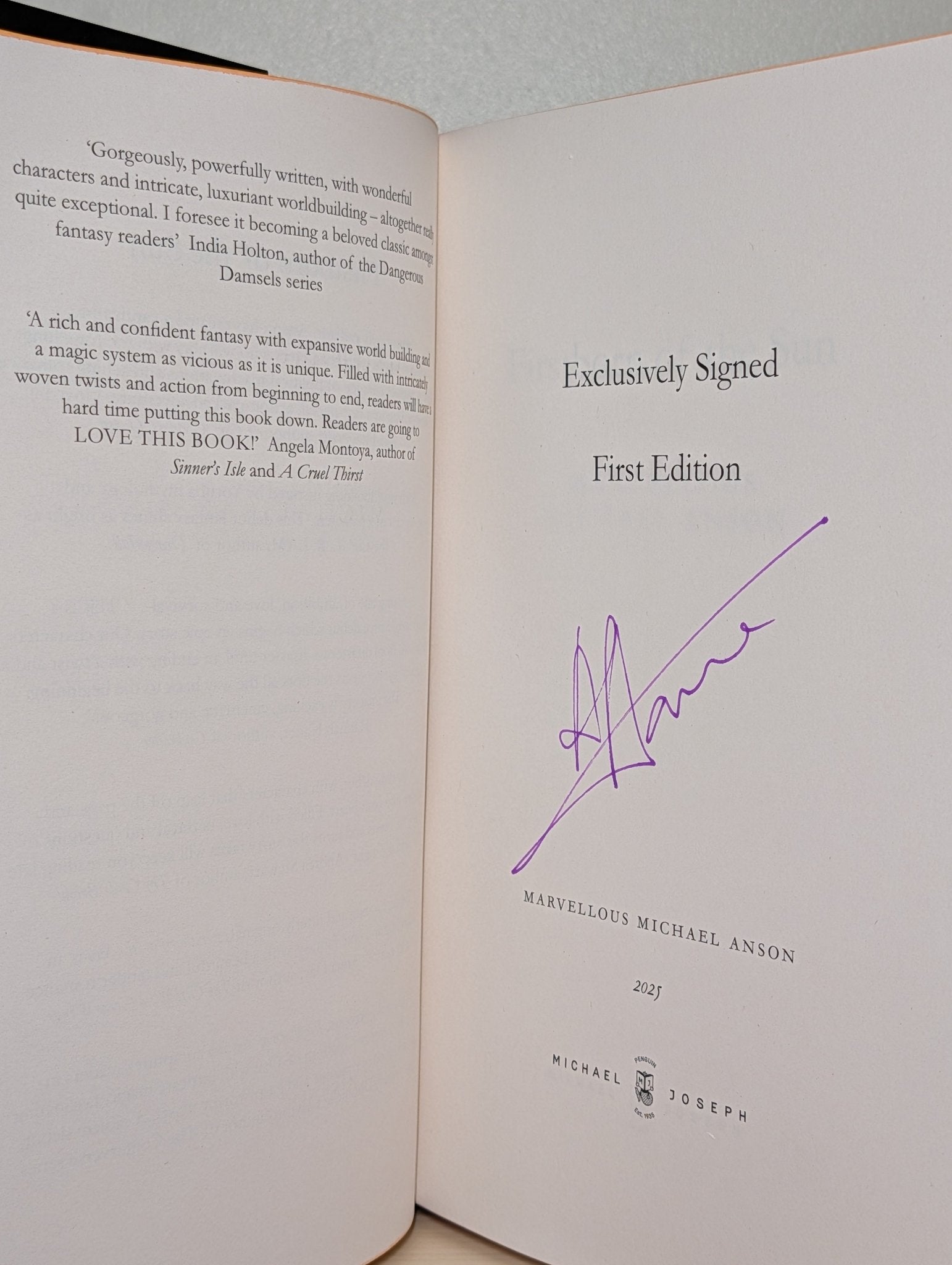 Firstborn of the Sun by Marvellous Michael Anson (Signed with orange sprayed edges) - Fialta Books