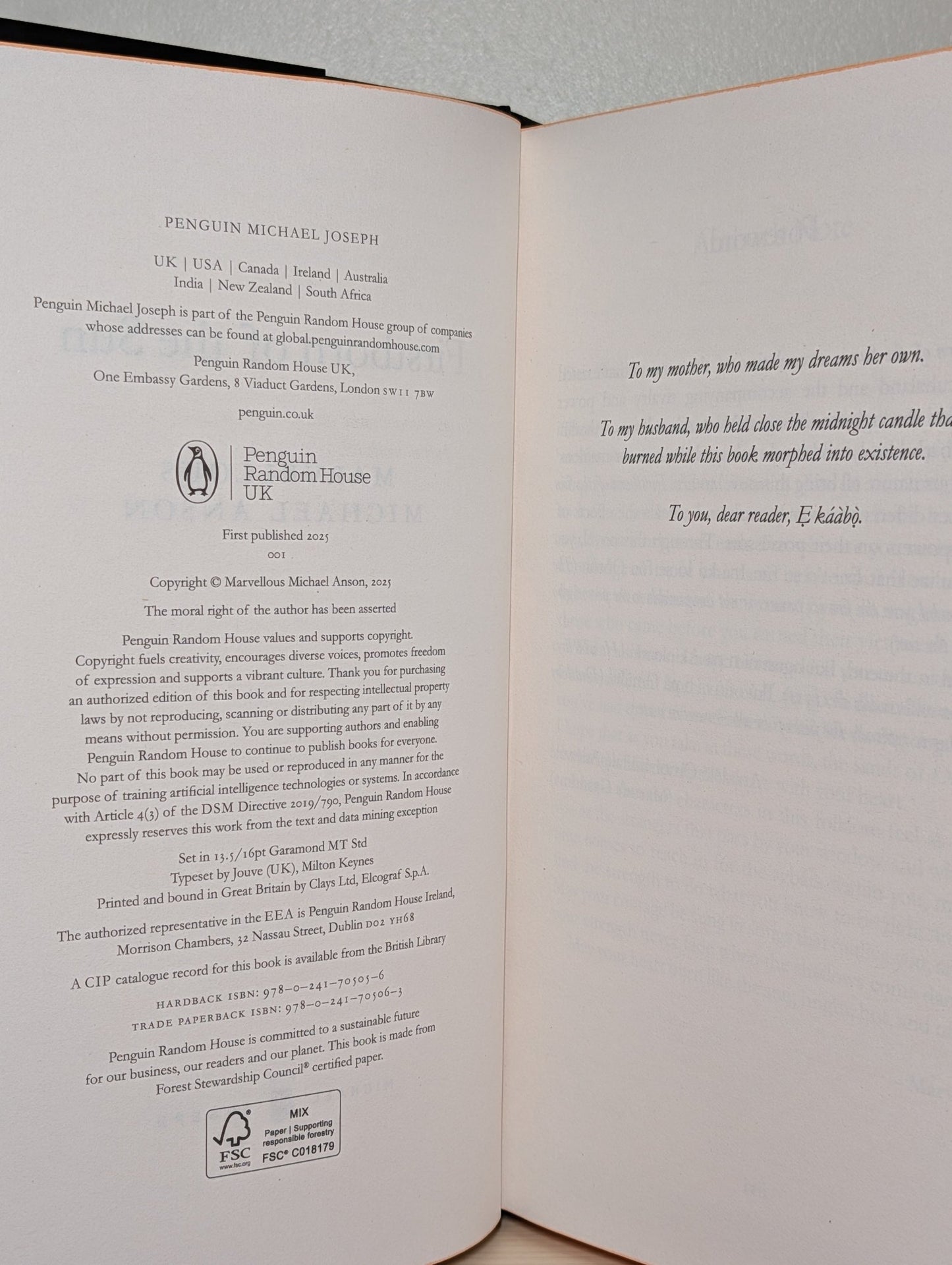 Firstborn of the Sun by Marvellous Michael Anson (Signed with orange sprayed edges) - Fialta Books