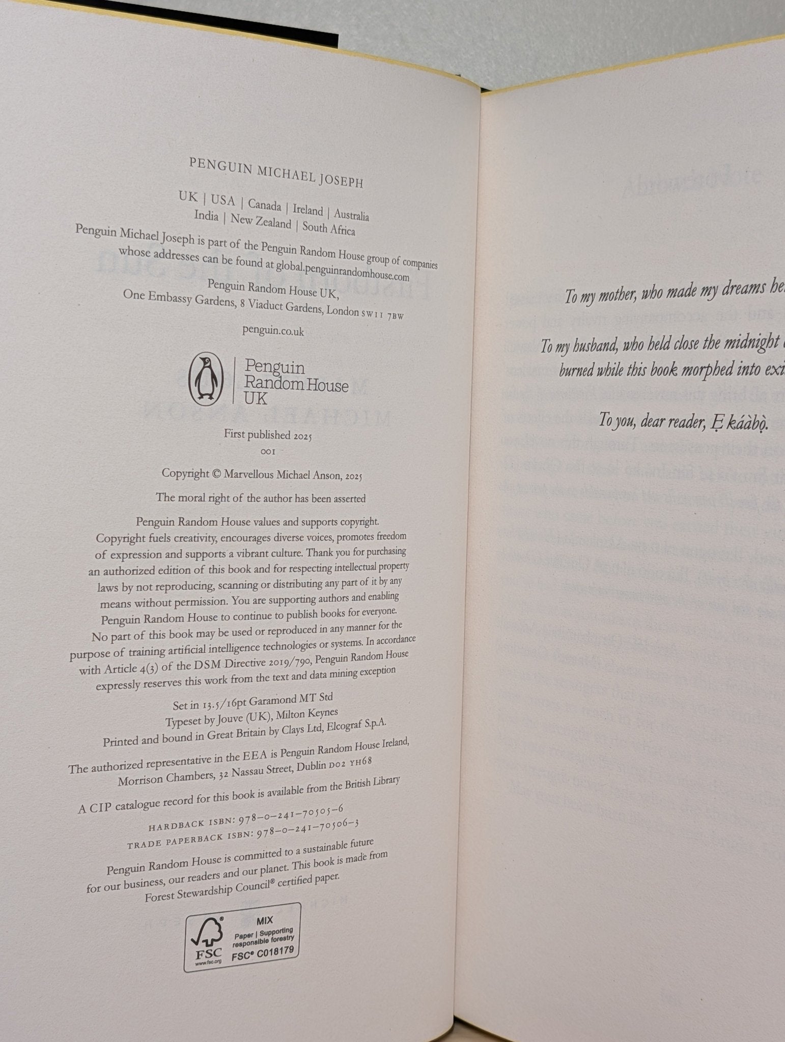 Firstborn of the Sun by Marvellous Michael Anson (Signed with yellow sprayed edges) - Fialta Books