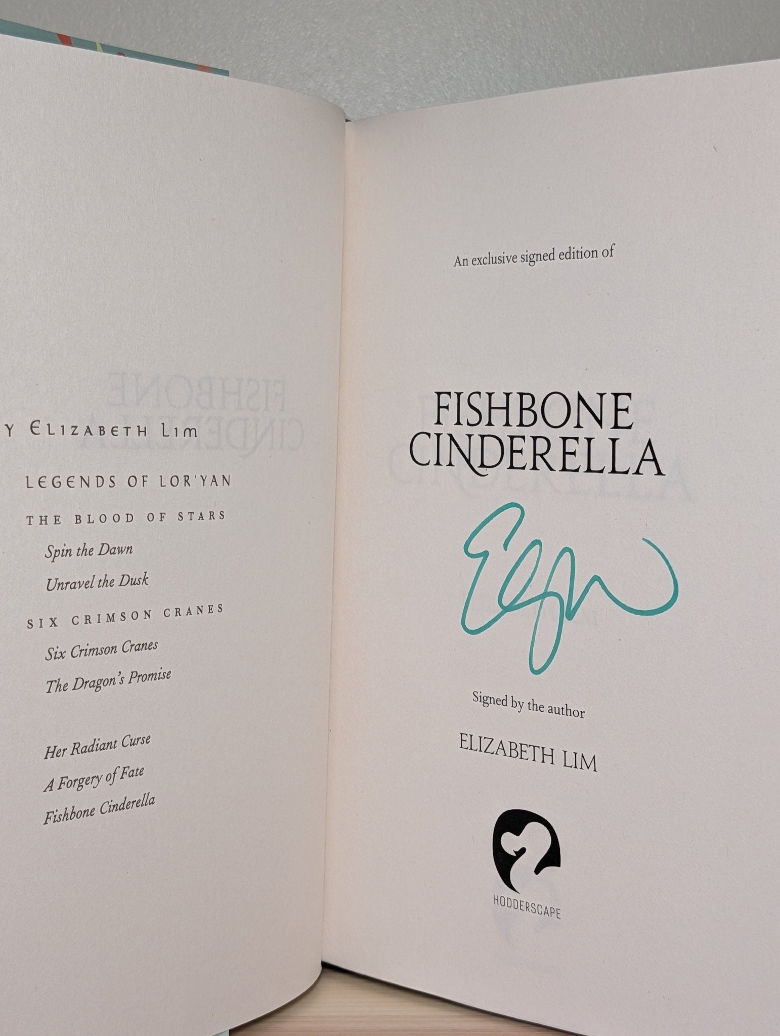 Fishbone Cinderella by Elizabeth Lim (Signed First Edition with sprayed edges) - Fialta Books