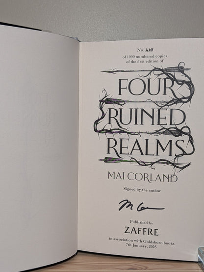 Five Broken Blades; Four Ruined Realms; Three Shattered Souls by Mai Corland (Signed Numbered with sprayed edges) - Fialta Books