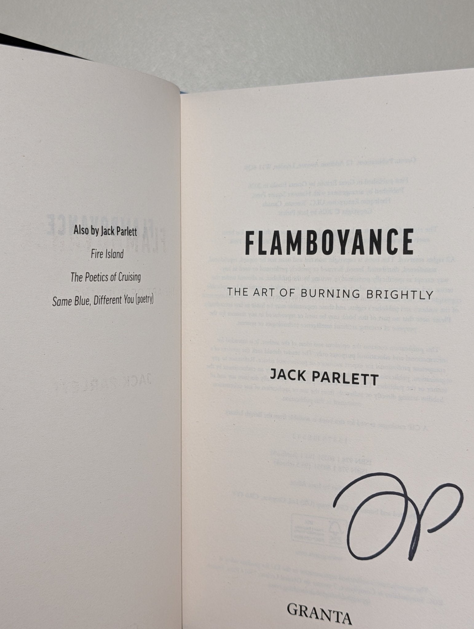 Flamboyance by Jack Parlett (Signed First Edition) - Fialta Books