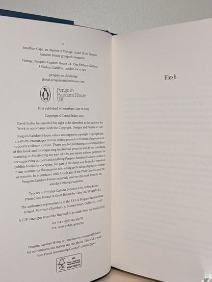 Flesh by David Szalay (Signed Bookplate Edition) - Fialta Books