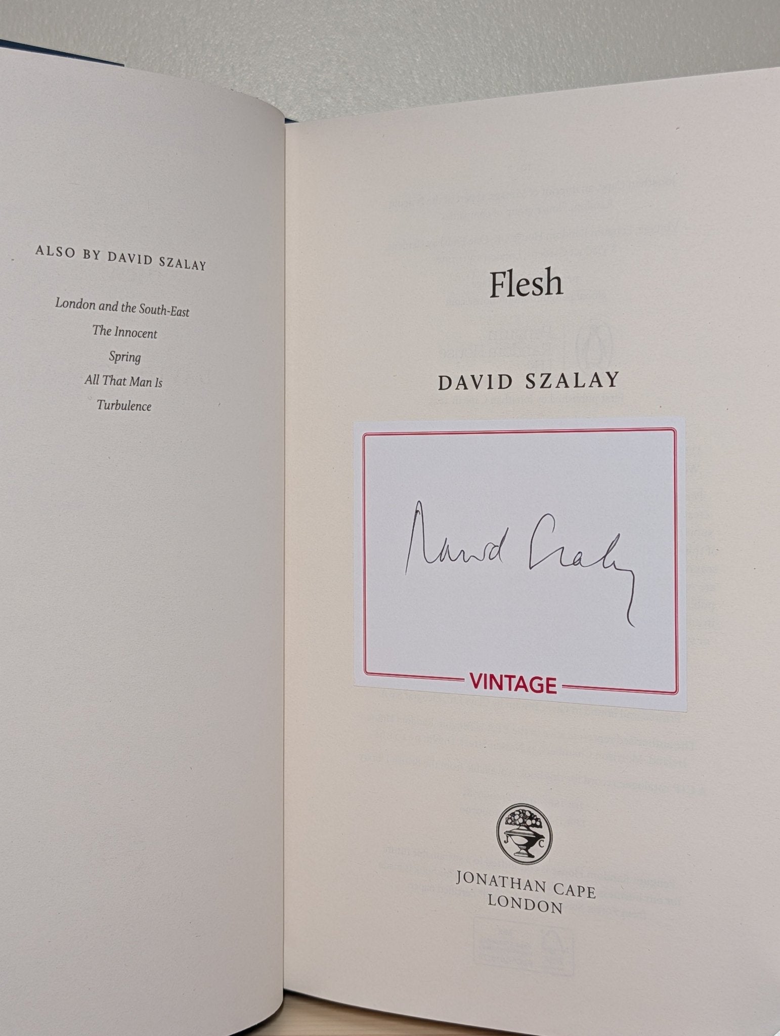 Flesh by David Szalay (Signed Bookplate Edition) - Fialta Books