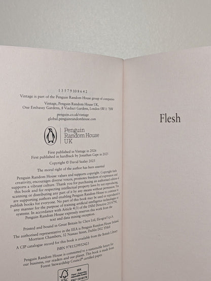 Flesh by David Szalay (Signed First Paperback Edition) - Fialta Books