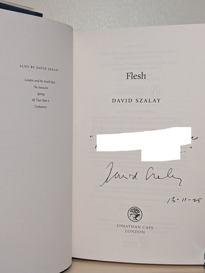 Flesh by David Szalay (Signed Lined First Edition) - Fialta Books